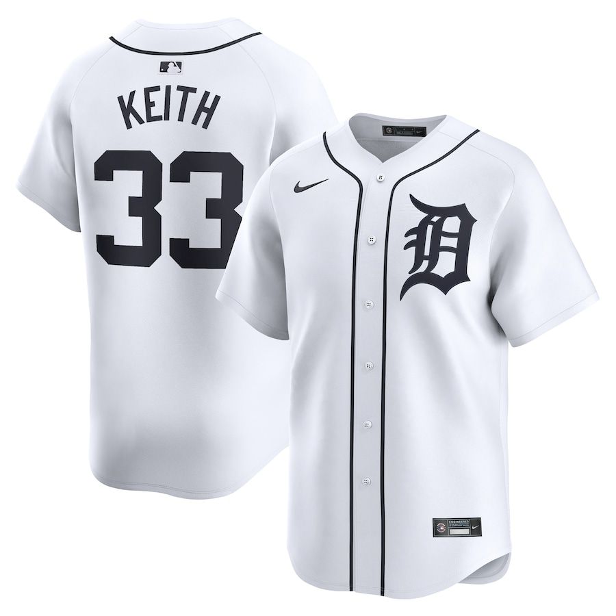 Men Detroit Tigers #33 Colt Keith Nike White Home Limited Player MLB Jersey